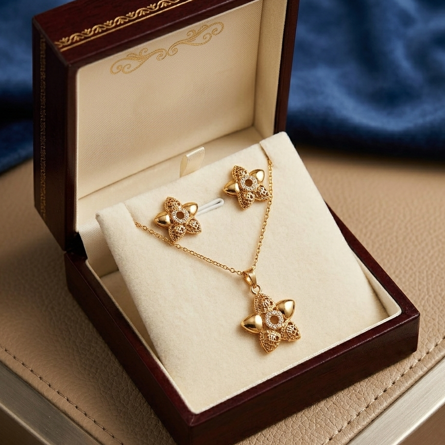 Ethereal Butterfly Garden Jewelry Set – Emerald Green Crystal Necklace & Matching Wing Stud Earrings