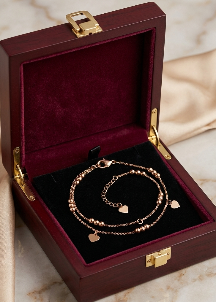 Elegant Gold Bead Chain Anklet (Payal) for Women