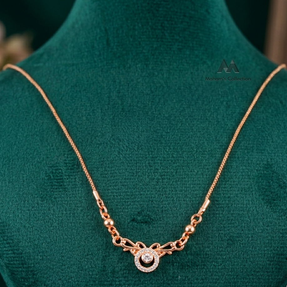 Elegant Rose Gold Plated Infinity Knot Necklace with White Stones