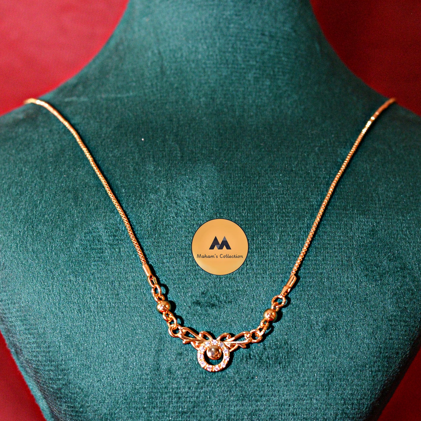 Elegant Rose Gold Plated Infinity Knot Necklace with White Stones