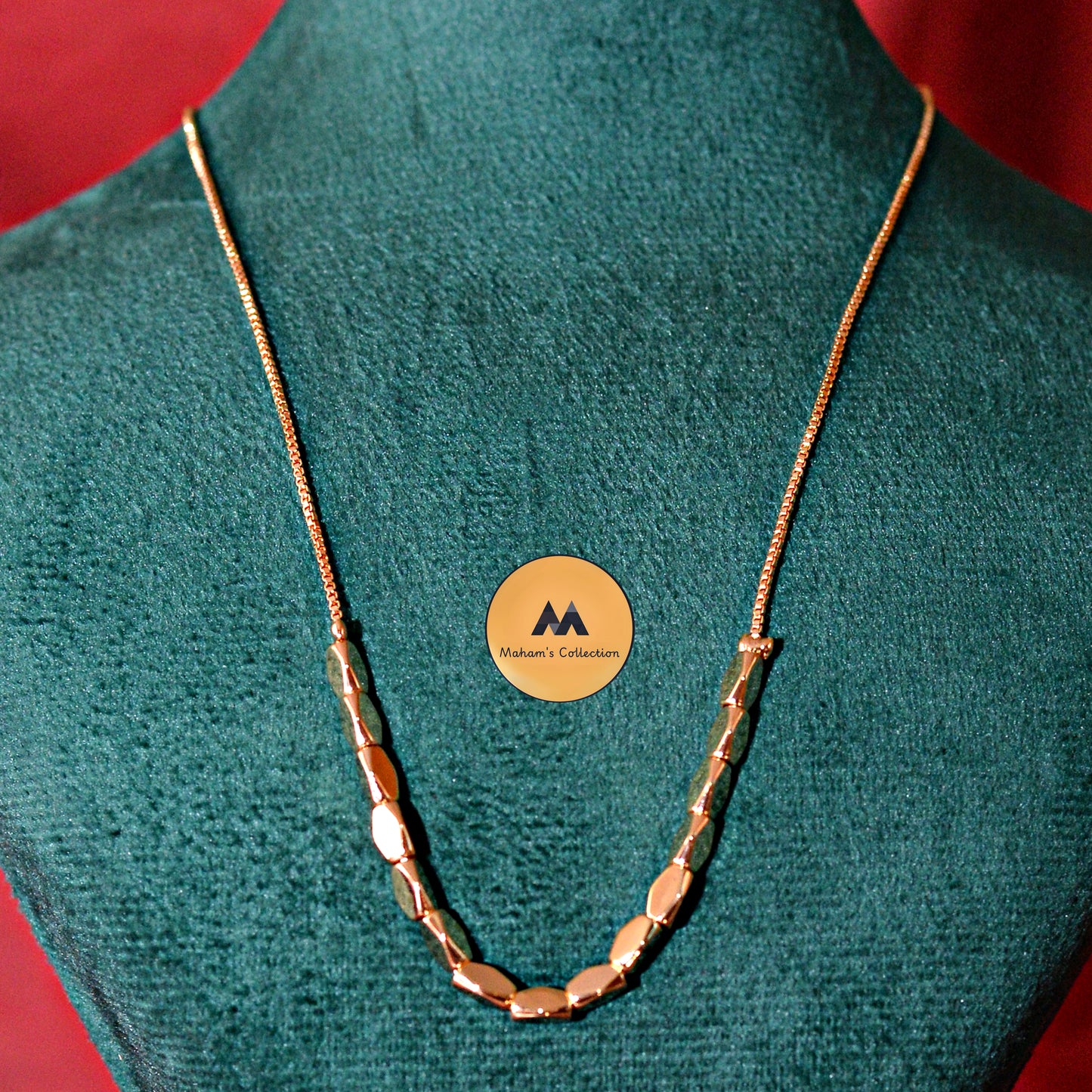 "Stella" Dainty Rose Gold Oval Bar Chain Necklace