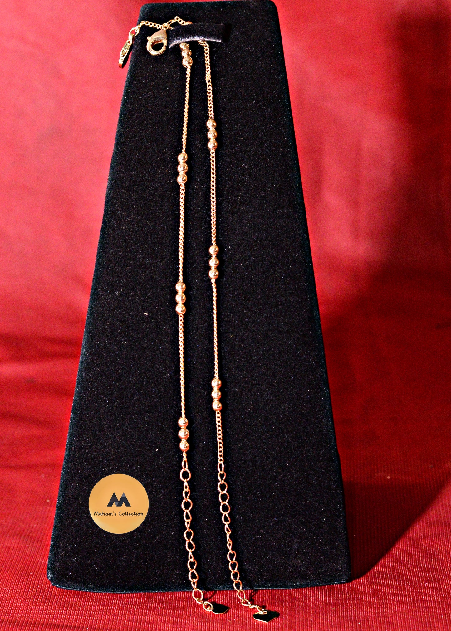 Elegant Gold Bead Chain Anklet (Payal) for Women