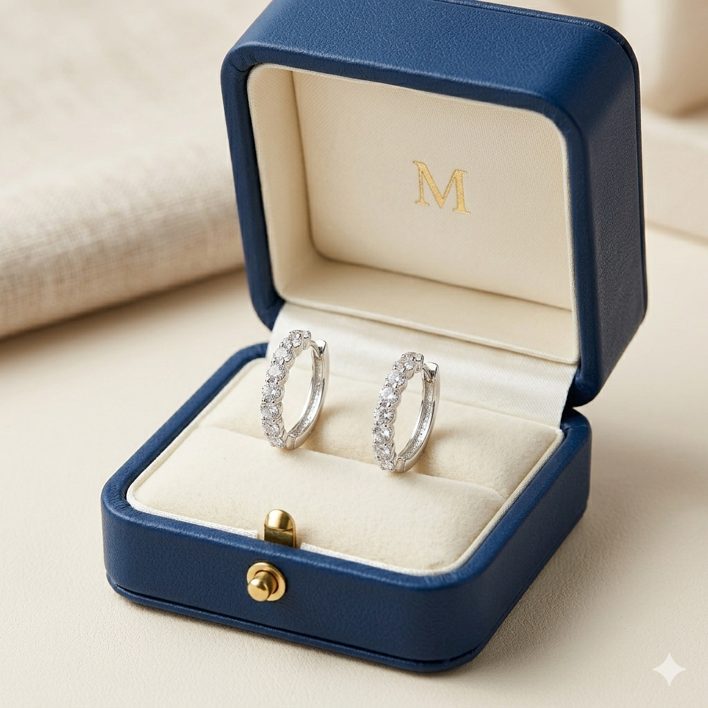 Vintage Milgrain Eternity Huggie Earrings – Sparkling Crystal & Gemstone Hoops – Maham's Collection