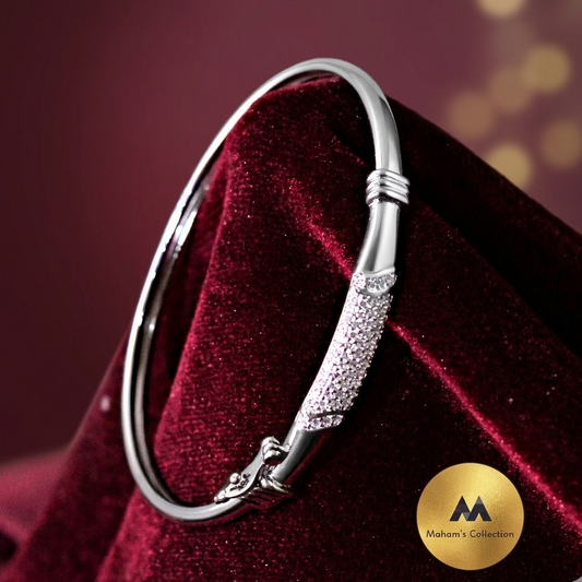 Luxury Crystal Pavé Oval Bangle Bracelet