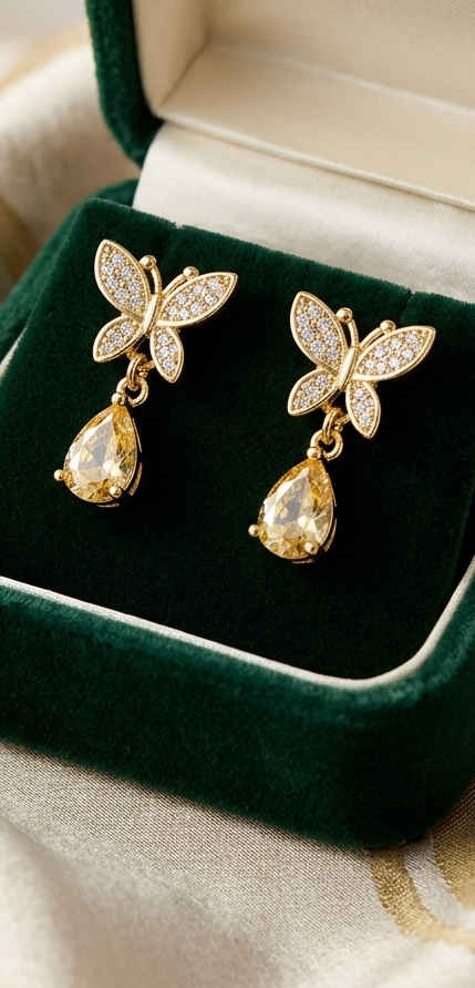 Elegant Crystal Floral Teardrop Earrings – Available in 6 Radiant Colors | Maham's Collection Exclusive