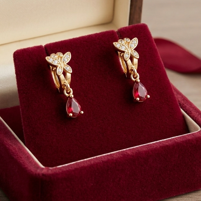 Elegant Crystal Floral Teardrop Earrings – Available in 6 Radiant Colors | Maham's Collection Exclusive