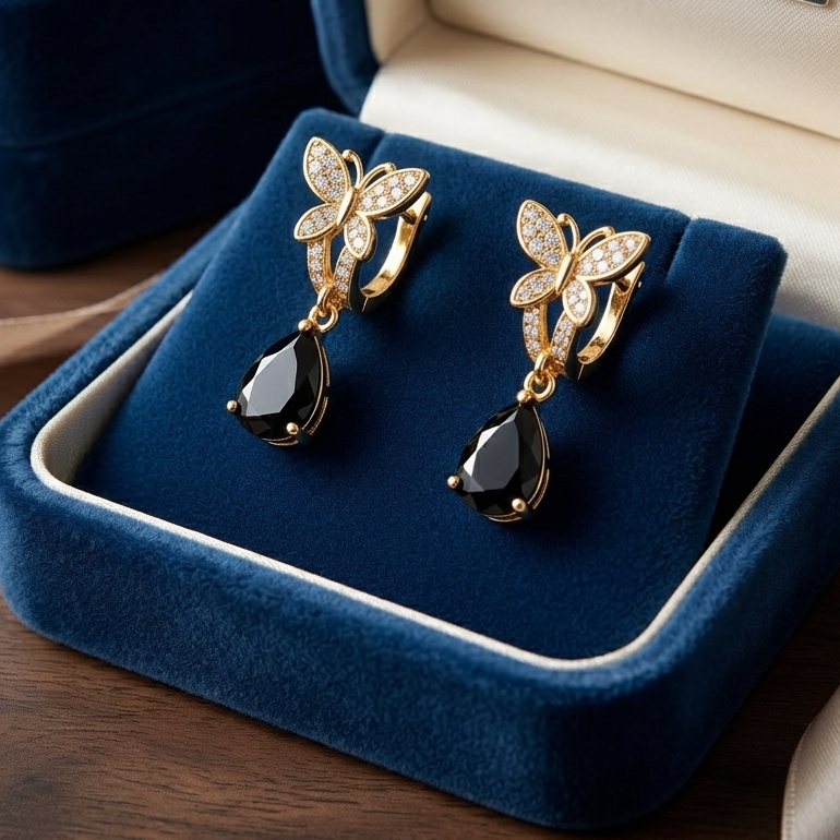 Elegant Crystal Floral Teardrop Earrings – Available in 6 Radiant Colors | Maham's Collection Exclusive