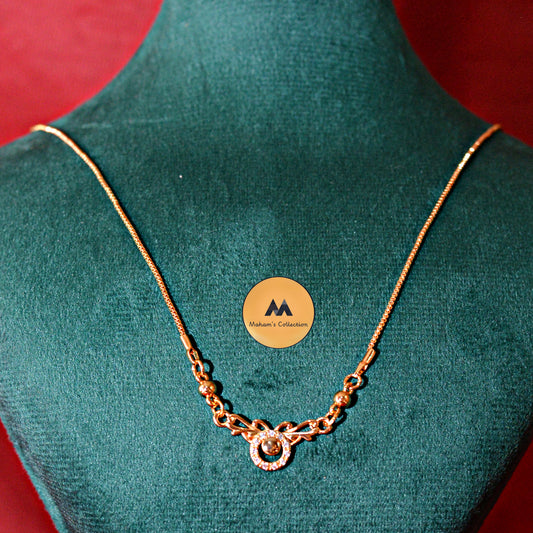 Elegant Rose Gold Plated Infinity Knot Necklace with White Stones