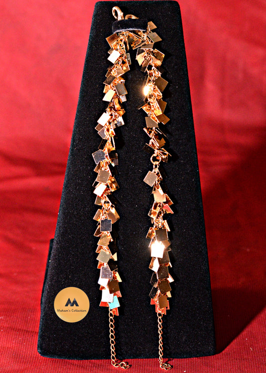 "Sienna" Rose Gold Shimmer Dangle Anklet